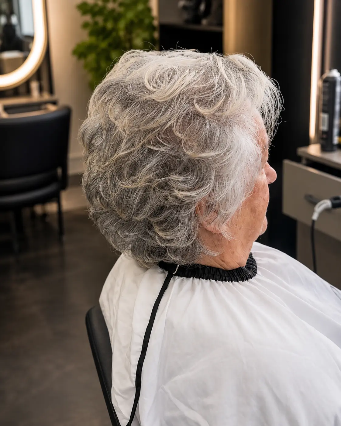 Capelli argento naturali valorizzati con ricci morbidi